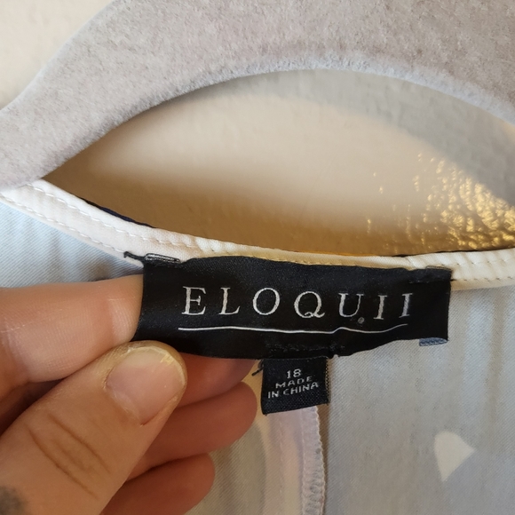 Eloquii Floral Stripe Kimono Sleeve Wrap Dress - Picture 6 of 8